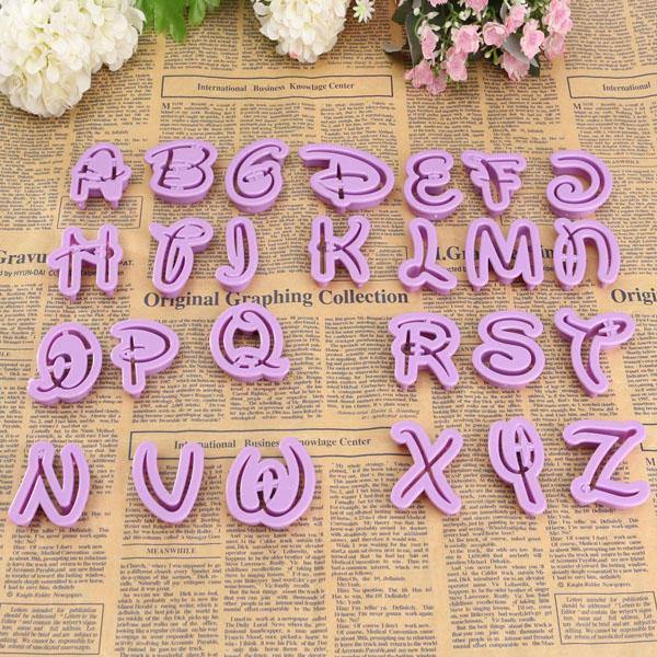 26PCS Plastic Alphabet Cookie Cutter Letter Biscuit Fondant Mold Cake Decorating Tool - Trendha