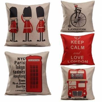 British Style Printed Pillows Cases Home Bedroom Sofa Decor Cushion Cover - Trendha