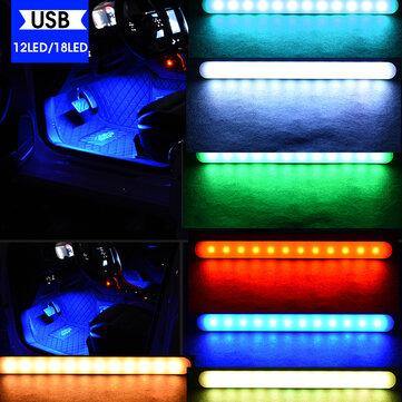 12/18LED RGB Car Interior Atmosphere Footwell Strip Light Sound Controll USB/APP - Trendha