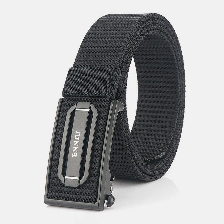 Men Nylon Braided 120cm Rectangle Automatic Buckle Casual Wild Belts Training Tactical Belts - Trendha