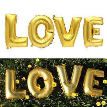 4Pcs Gold Silver LOVE Set Mylar Foil Balloons for Birthday Wedding Party Home Decorations - Trendha