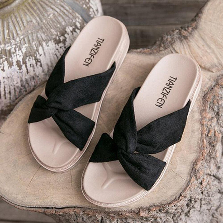 Women Cross Strap Open Toe Comfy Home Shoes Slippers - Trendha