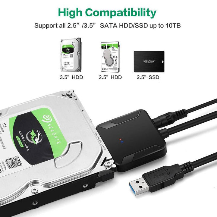 E-yield USB to SATA Cable 2.5'' 3.5'' HDD SSD Hard Drive Converter Cable USB3.0 SATA with UASP Data Cable - Trendha
