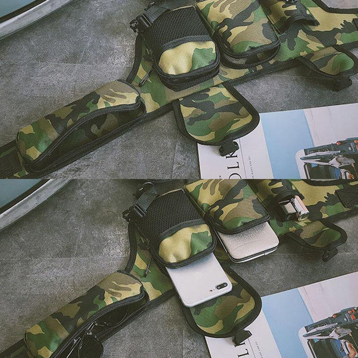 Unisex Hip-hop Style Camouflage Street Fashion Outdoor Multi-pocket Bullet Bag Waist Bag Chest Bag - Trendha