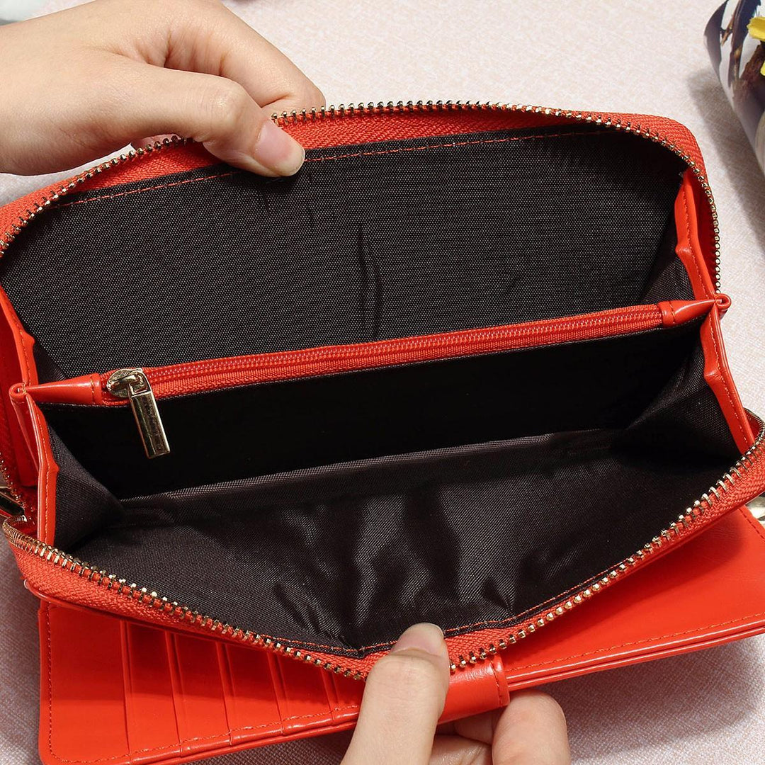 Vintage Women Men Leather Long Wallet Card Holder Clutch Purse Handbag Phone - Trendha