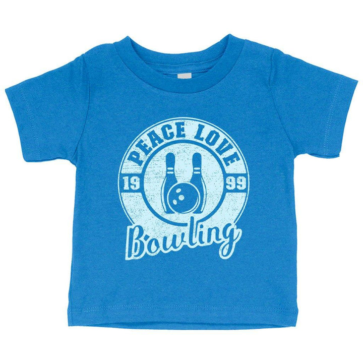 Baby Peace Love Bowling T-Shirt - Bowling T-Shirt Design - Bowling Themed T-Shirts - Trendha