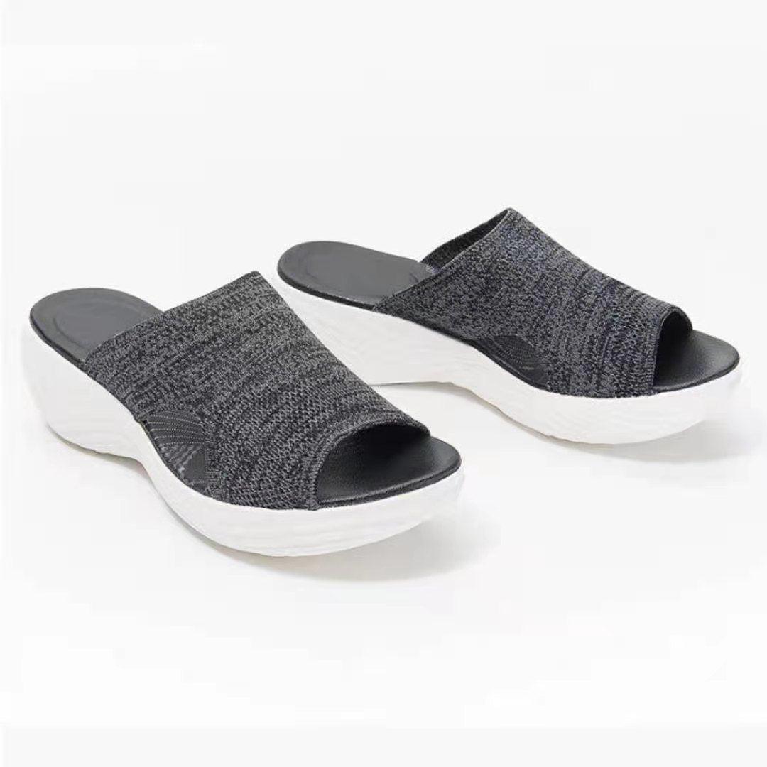 Casual Flying Woven Upper Polyurethane Platform Sandals And Slippers Women - Trendha