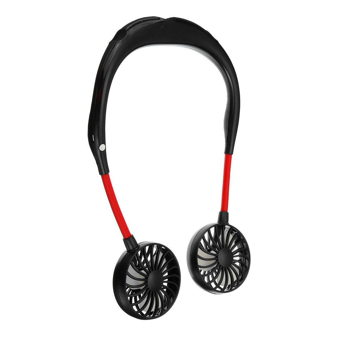 Portable USB Fan Rechargeable Neckband Lazy Neck Hanging Dual Cooling Mini Fans - Trendha