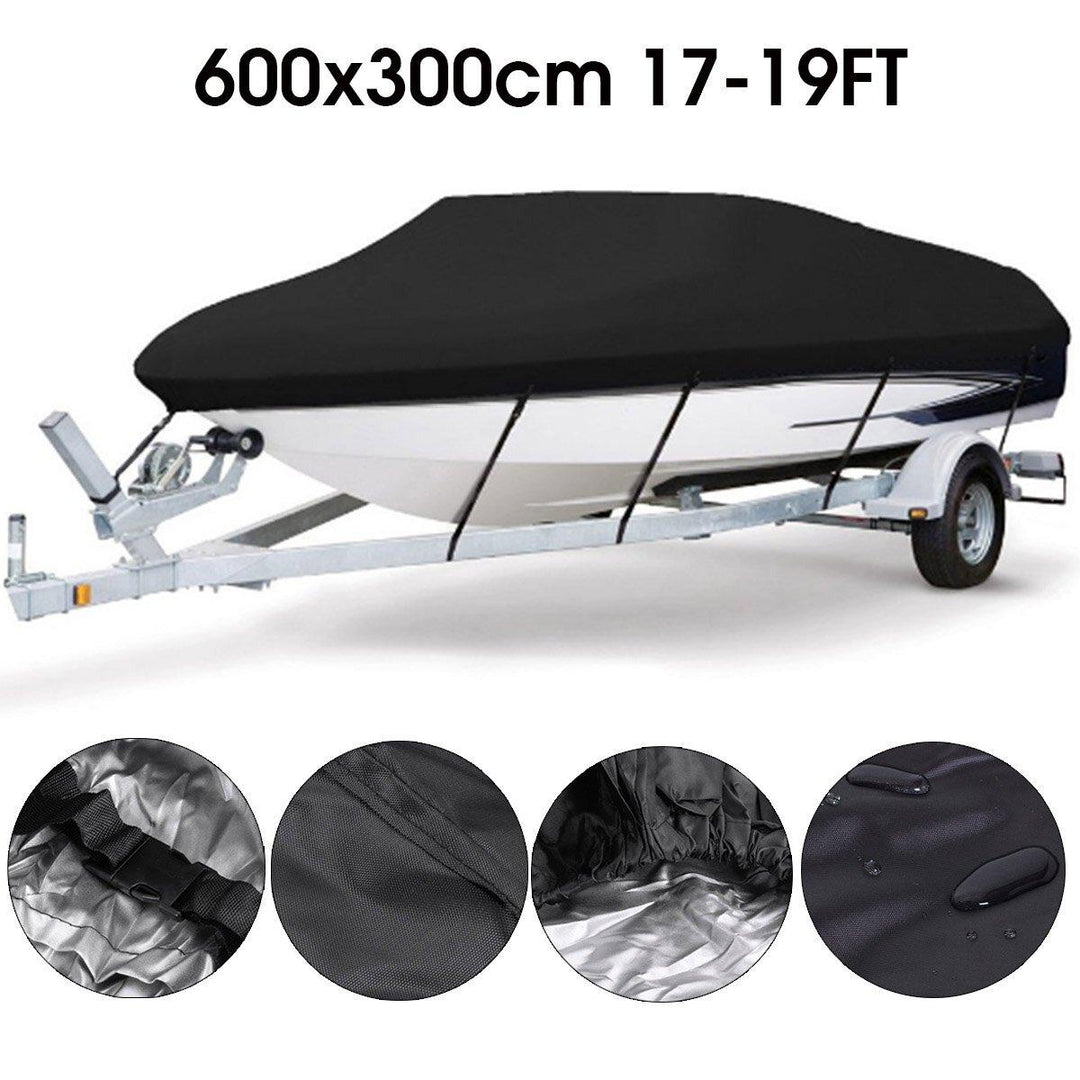 420D 11-13ft/14-16ft/17-19ft/20-22ft Extra Heavy Duty Boat Cover Trailerable Ski Fish V-hull Anti UV Waterproof - Trendha