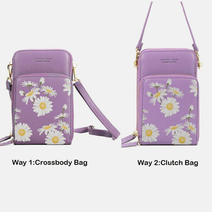 Women Daisy Clutch Bag Card Bag Phone Bag Crossbody Bag - Trendha