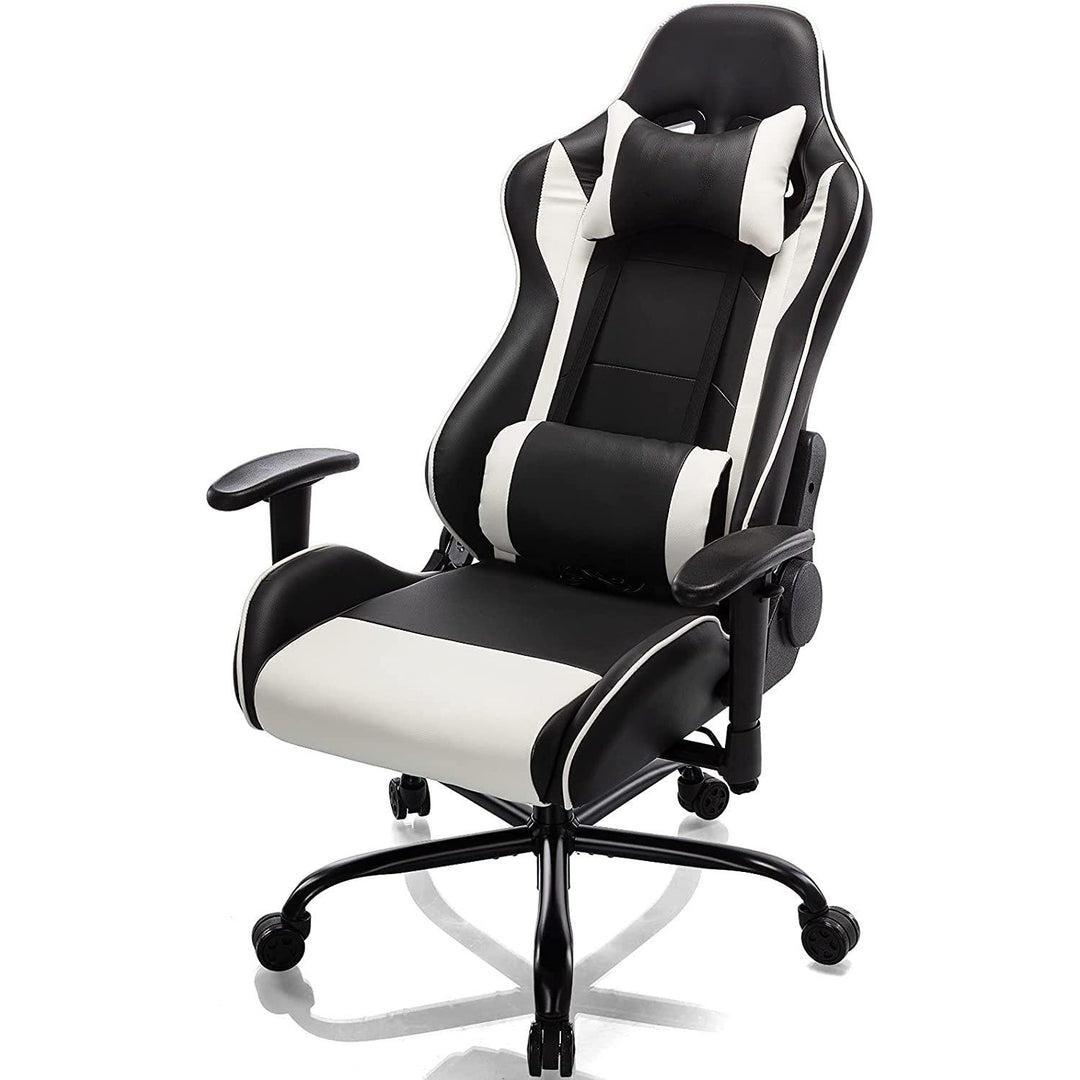 Qoroly Massage Gaming Chair- Racing Computer Chair High Back Office Desk Chair, 360 degree Swivel Task Chair, Adjustable Armrest Lumbar Support Soft Headrest - Trendha