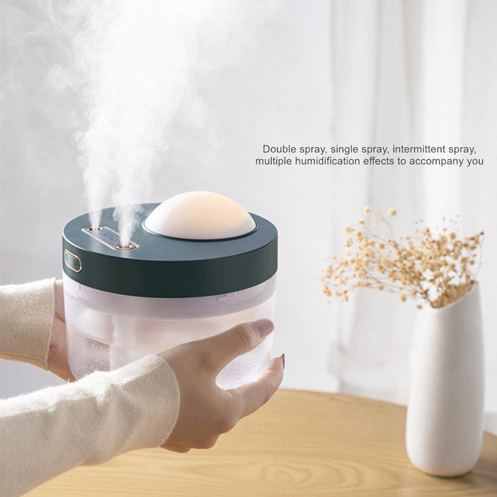 Double Spray Projection Humidifier, Portable Mist Humidifier with Starry Sky Projector and Soft Night Light, Suitable for Room Office Home - Trendha