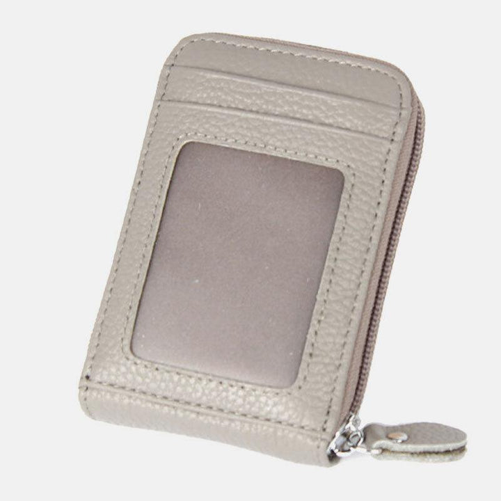 Women Genuine Leather RFID Anti-theft Organ Shape Multi-slot Card Case Card Holder Wallet - Trendha
