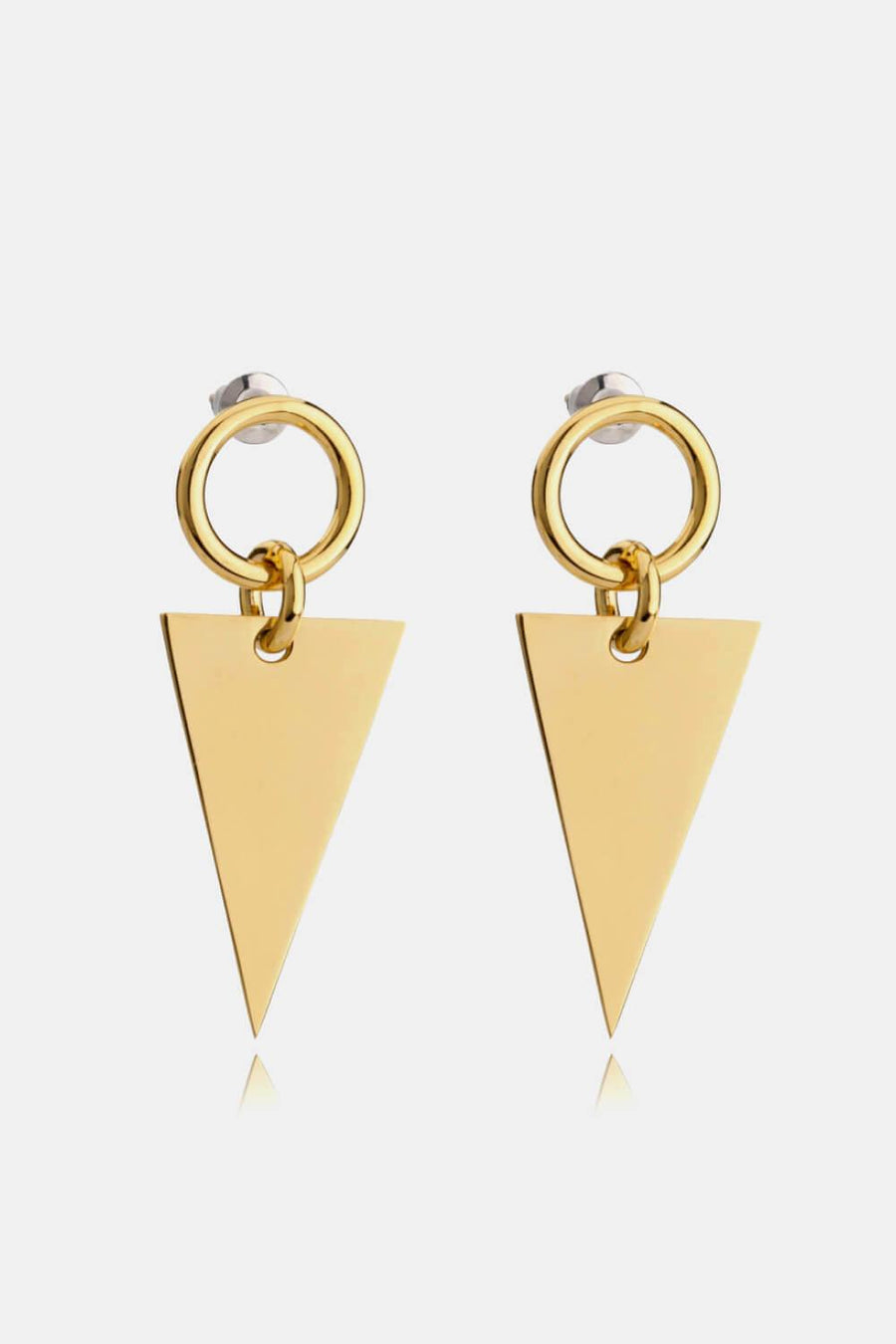 Stainless Steel Triangle Dangle Earrings - Trendha