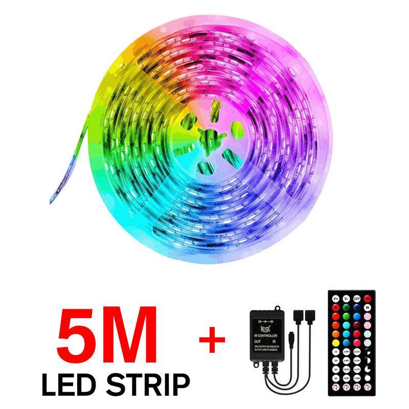 5M/10M 3528 SMD RGB LED Strip Light Sync Music Control Non-waterproof String Lamp+ 44Keys IR Remote Controller - Trendha