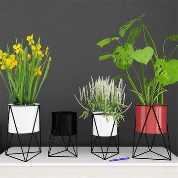 Geometric Metal Flower Pot Stand Chic Indoor Garden Plant Holder Display Planter - Trendha