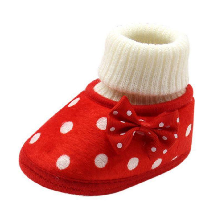 Baby Girl's Soft Anti-Slip Shoes with Bow - Trendha