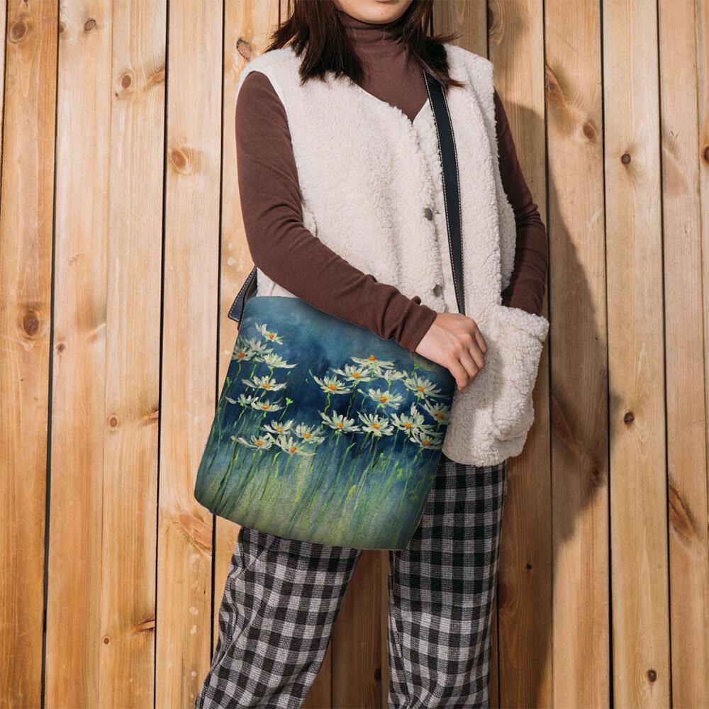 Women Felt Flowers Pattern Prints Crossbody Bag Shoulder Bag - Trendha