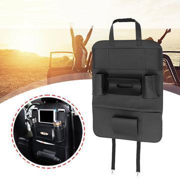700 X 400mm Black Leather Car Seat Back Storage Organizers - Trendha