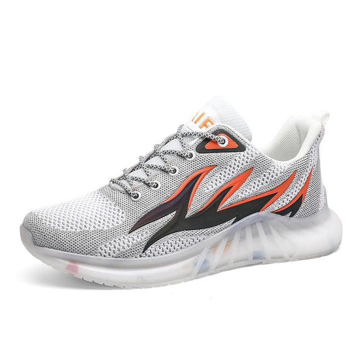 Fashionable Reflective Flame Leisure Running Sports Men's Shoes - Trendha
