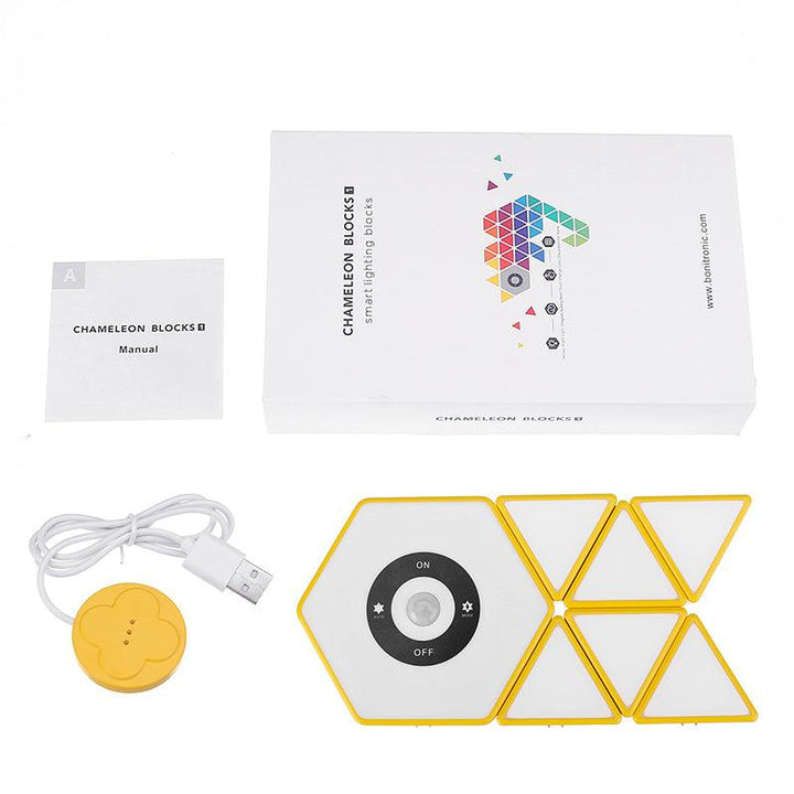 DC5V USB DIY Smart Puzzle Night Light Touch-sensitive Color-changing Toy-White / Yellow - Trendha