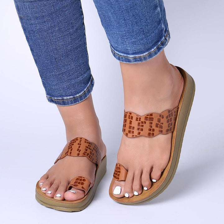 Women Casual Clip Toe Platform Slippers - Trendha