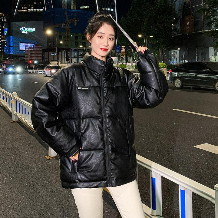 Thicken Cotton Clothes Korean Style Bright Leather Student Fashion - Trendha