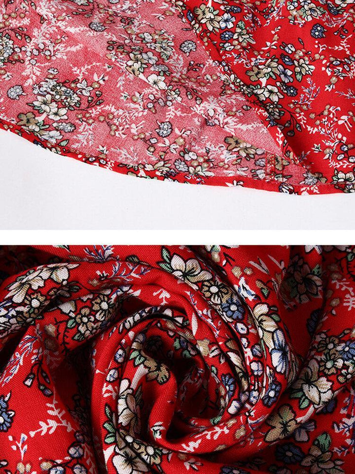 Cross Wrap Floral Print Bandage Short Sleeve Dress - Trendha