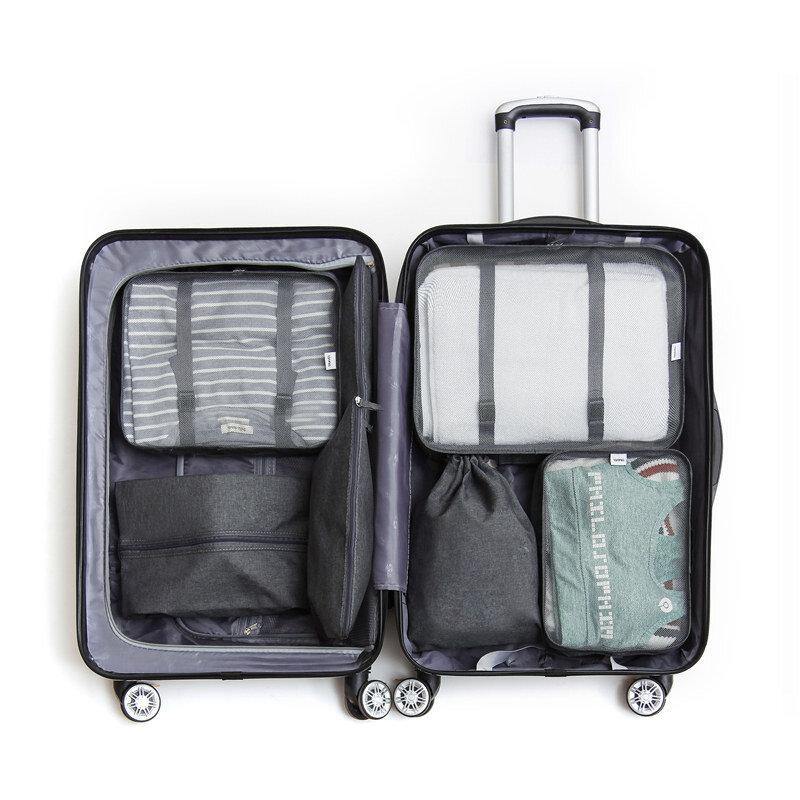7 PCS Cationic Oxford Travel Storage Bag Clothes Storage Bag Shoes Bra Washing Bag Makeup Storage Bag - Trendha