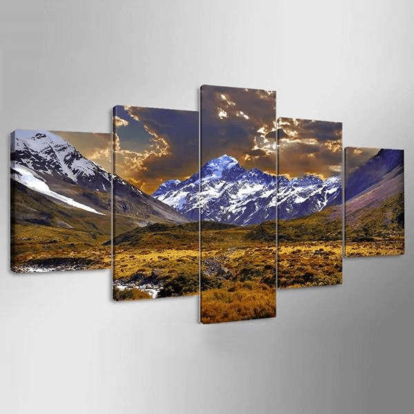 5 Cascade Lateau And Dusk Canvas Wall Painting Picture Home Decoration Without Frame Including Ins - Trendha