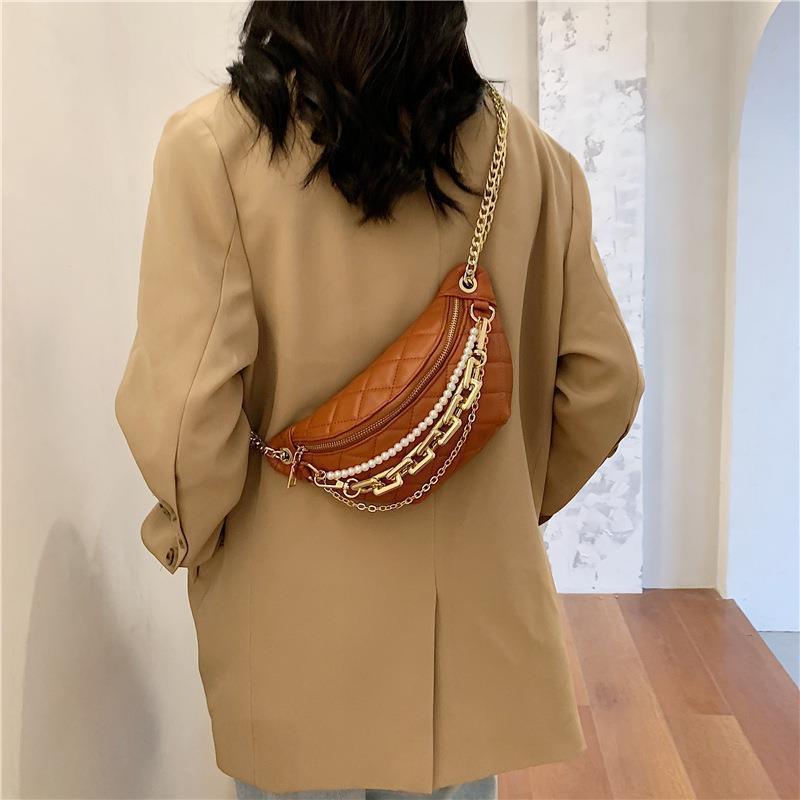 Fashion Chain One Shoulder Messenger Chest Bag - Trendha
