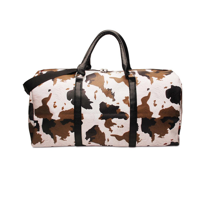 Bright Leopard Print Travel Bag European And American PU Handle Shoulder Strap Luggage Bag Portable - Trendha