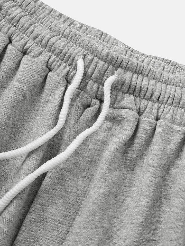 Cotton Mens Solid Color Pocket Drawstring Overalls Loose Shorts - Trendha