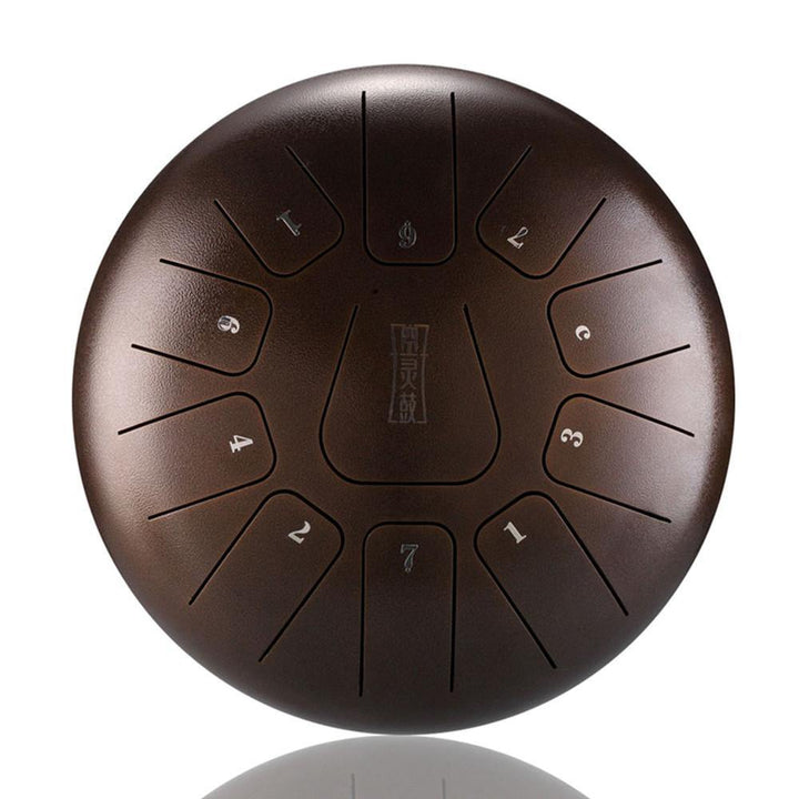 12 Inch Mini 11 Tone Steel Tongue Drum Handpan Instrument with Drum Mallets and Bag - Trendha