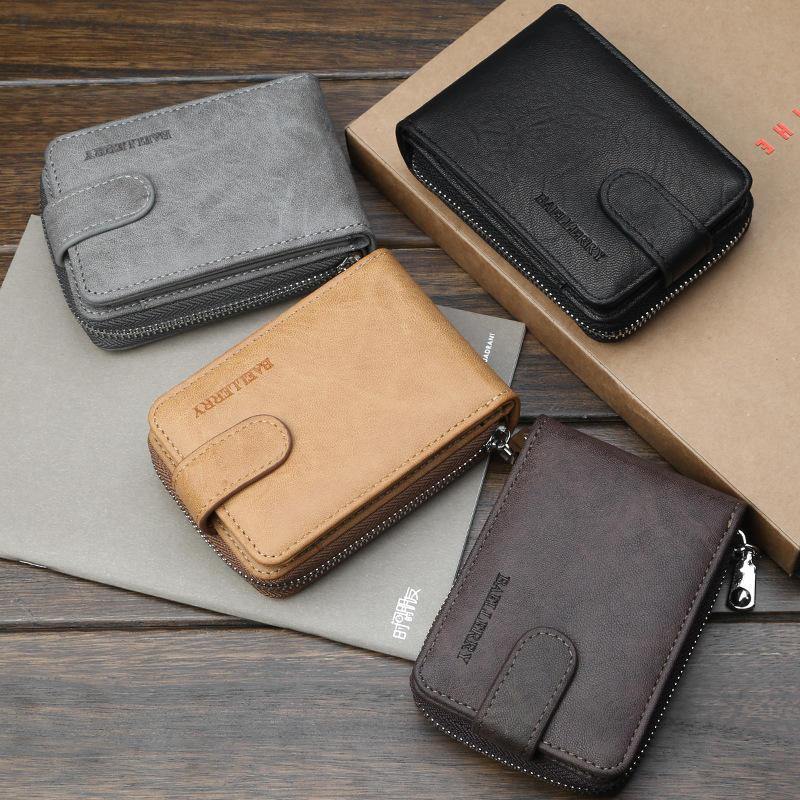 Baellerry Men Faux Leather Multi-Card Zipper Wallet - Trendha