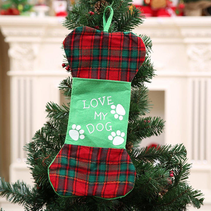 Christmas Stocking Santa Claus Fish Bone Decor Gift Bag Tree Hanging Decoration - Trendha
