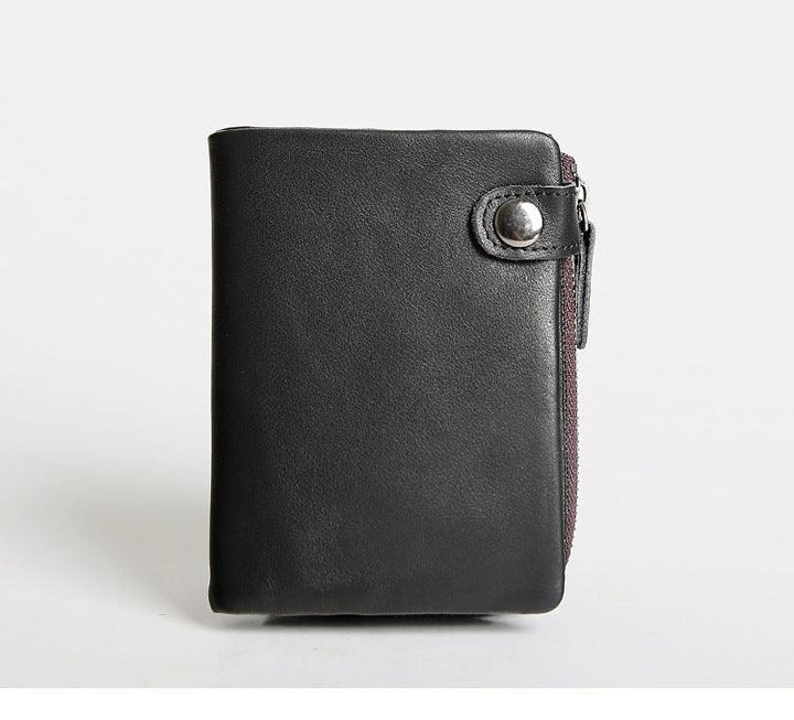Men's Short Leather First Layer Leather Wallet For Young Students - Trendha