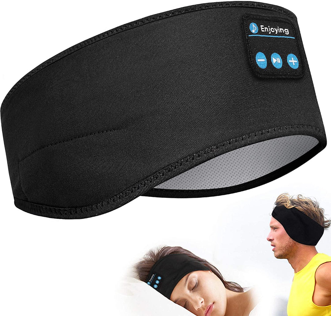 Wireless Bluetooth Sleeping Headphones Headband Thin Soft Elastic Comfortable Music Ear Phones Eye Mask For Side Sleeper Sports - Trendha
