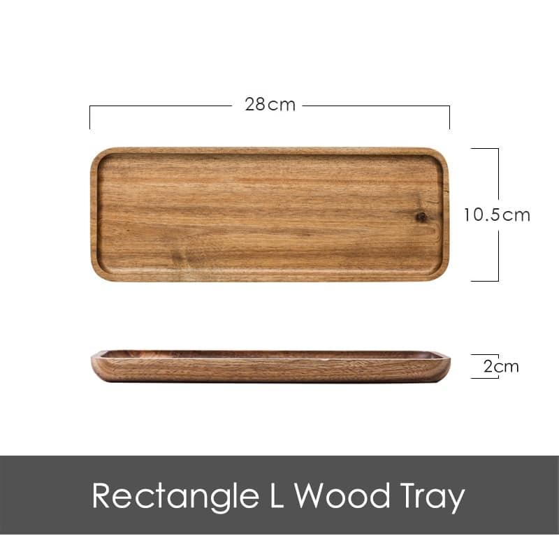 Acacia Wood Geometric Serving Tray - Trendha