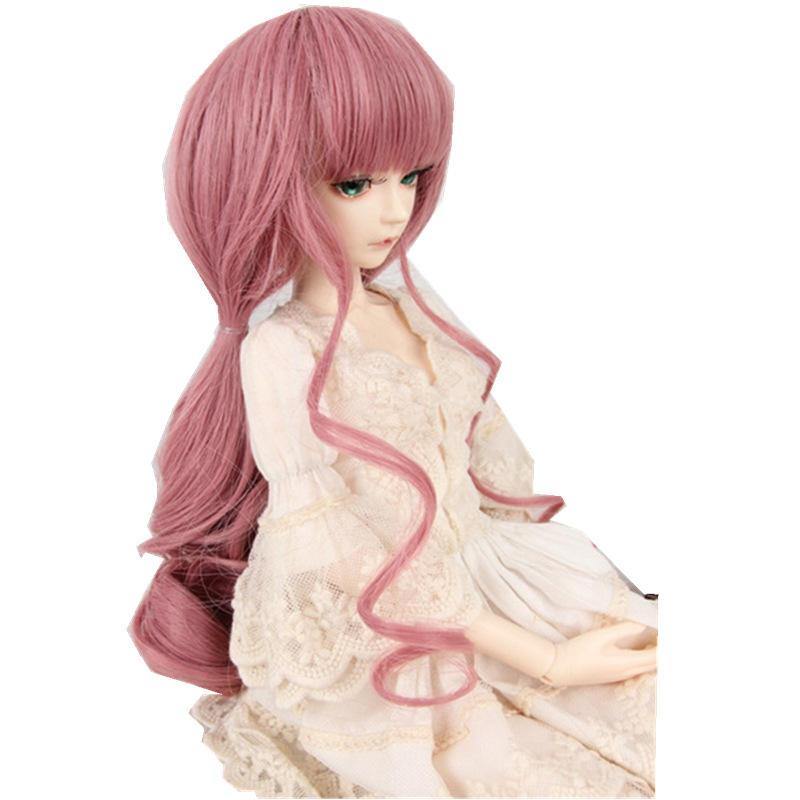 Wig Pink Curly Hair For 8-9 inch 22cm-24cm 1/3 BJD SD Doll - Trendha