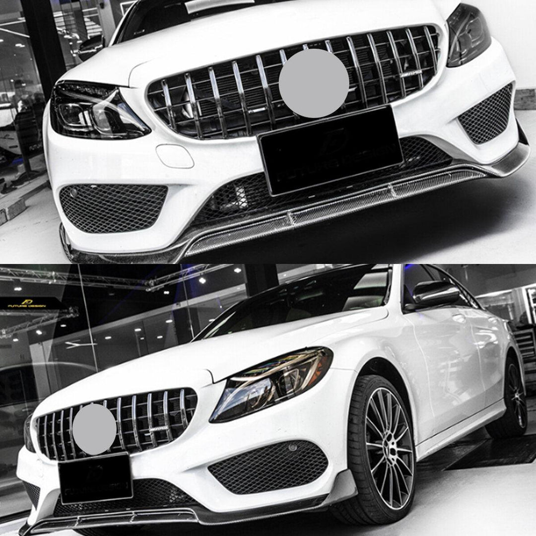 GTR Upper Grille Grey For Mercedes Benz w205 AMG Look C200 C250 C300 C350 Silver 2015-2018 - Trendha