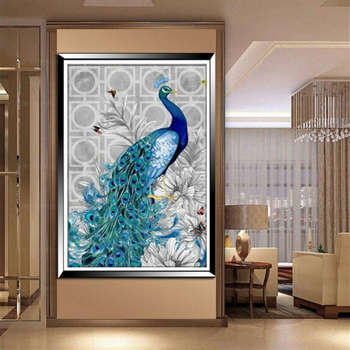 5D Diamond Embroidery Painting DIY Blue Peacock Stitch Craft Home Decor - Trendha