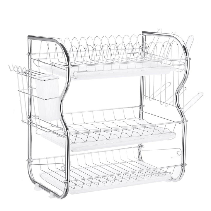 Kitchen Dish Plate Bowl Cup Drying Rack Dishes Holder Drainer Nonslip Shelf - Trendha