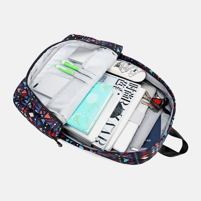 Women Waterproof Bohemian Printed National Backpack School Bag - Trendha