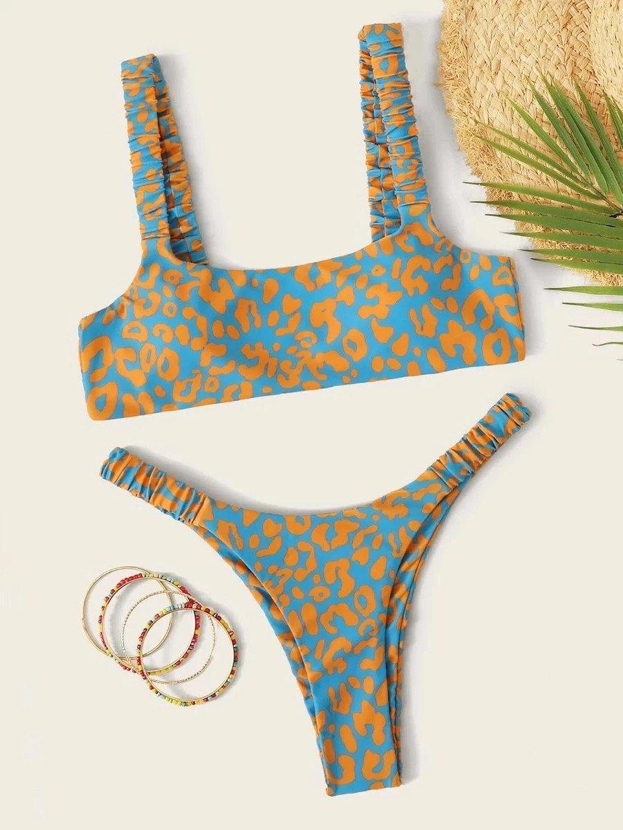 Sexy Micro Bikini 2020 Women Orange Leopard Push Up Padded Thong Swimsuit Female Cut Out Bathing Suit Swimwear Trajes - Trendha