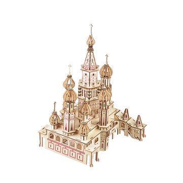 3D Woodcraft Assembly Western Architecture Series Kit Model Building Toy for Kids Gift - Trendha