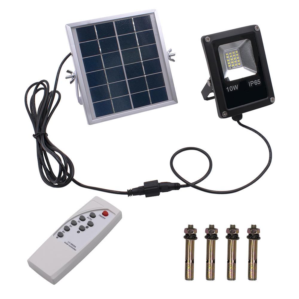 Solar Powered 10W 20LED SMD5730 Waterproof IP65 Remote+Timer+Light Control Flood Light - Trendha