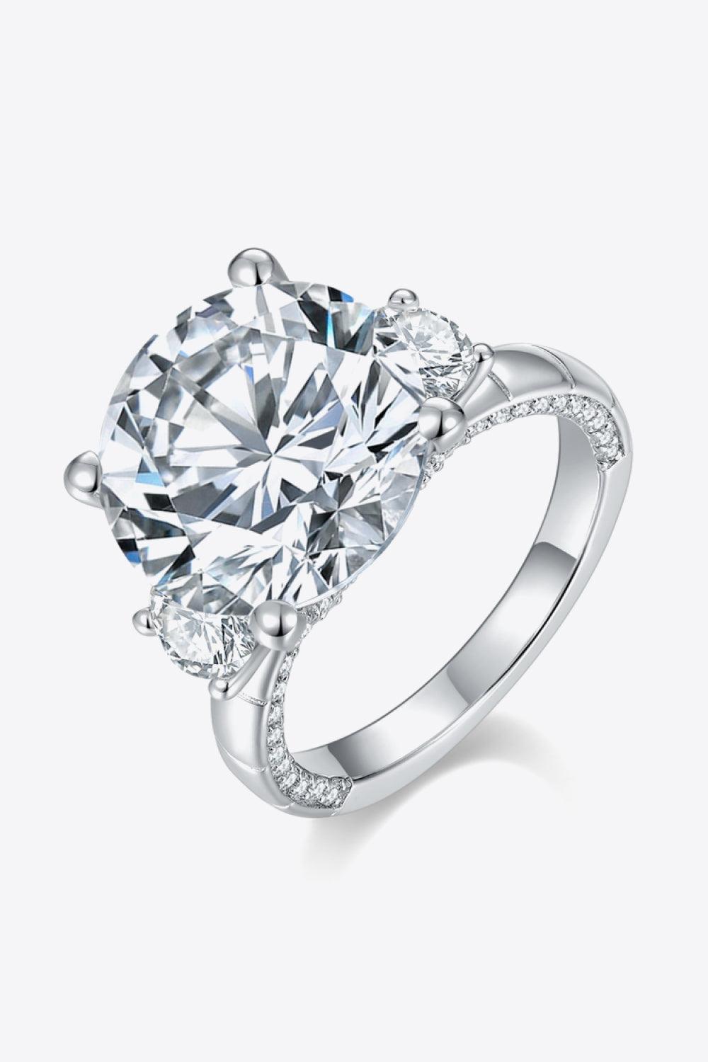 8.6 Carat Moissanite Platinum-Plated Ring - Trendha