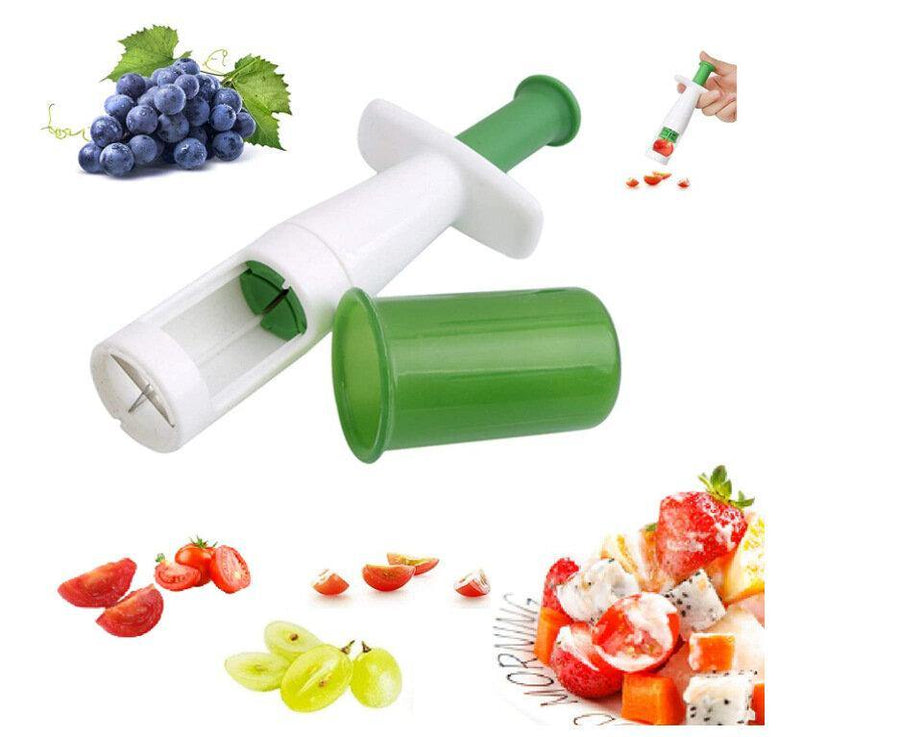 1PC Slicer Grape Small Tomato Slicer For Salad Kitchen Infant Food Supplement Tool ABS Stainless Steel Fruit Slicing Tool - Trendha