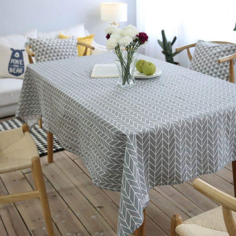 Arrow Patterned Decorative Linen Tablecloth - Trendha